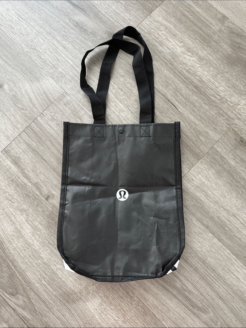 Reusable empty lululemon athletica Black Tote with White Logo Accent